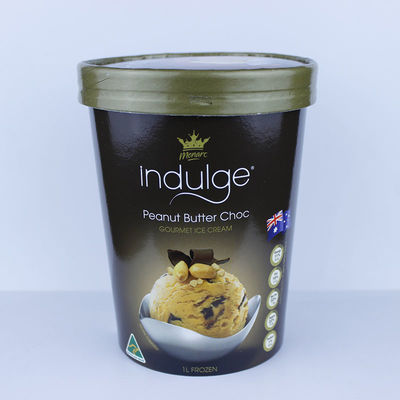 34 ουγκιές ανακυκλωμένα ποτήρια για παγωτό, έντυπα 1000 ml δοχεία για παγωτό με καπάκι