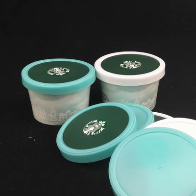 PE επικαλυμμένο παγωτό χάρτινο φλιτζάνι με κάλυμμα πλαστικό κουτάλι διπλή τοιχώδης συσκευασία