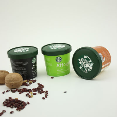 PE επικαλυμμένο παγωτό χάρτινο φλιτζάνι με κάλυμμα πλαστικό κουτάλι διπλή τοιχώδης συσκευασία