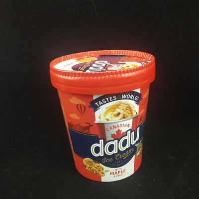 475 ml βιοαποικοδομητικές μπανιέρες για παγωτό με καπάκια, 520 ml παγωτό χαρτί μπολ