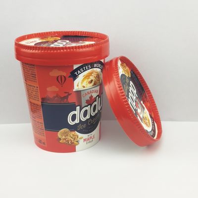 475 ml βιοαποικοδομητικές μπανιέρες για παγωτό με καπάκια, 520 ml παγωτό χαρτί μπολ