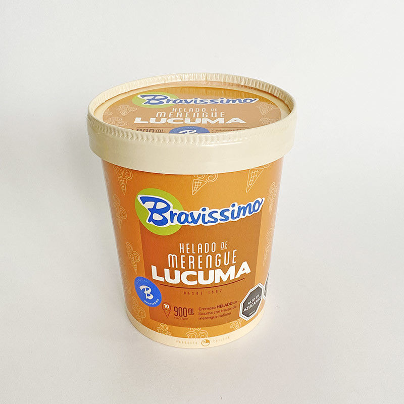 32oz 950ml Χάρτινο παγωτό μπολ με κάλυμμα για κρύα επιδόρπια Τροφική ποιότητα