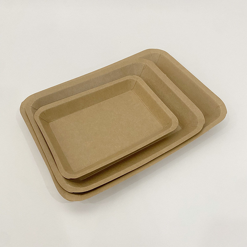 Πίνακες χαρτιού Kraft για τρόφιμα Σούπερ μάρκετ Τετράγωνες συσκευασίες φρούτων και λαχανικών